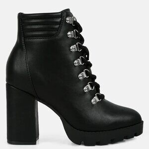 London Rag Hamiltons Black Goth Laceup Combat Boots/Booties